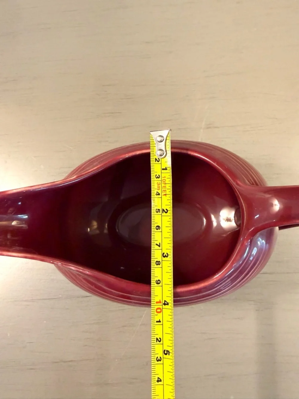 Homer Laughlin Fiesta Ware Gravy Boat Cinnabar Red Retired Color Sauce Server